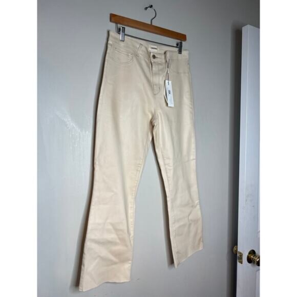 NWT L'Agence Kendra Cropped Flare Denim Jeans Women's Oat Size: 31 - Picture 3 of 8
